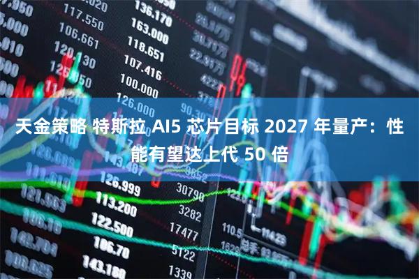 天金策略 特斯拉 AI5 芯片目标 2027 年量产：性能有望达上代 50 倍